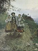 Anders Zorn tur hos famerna oil painting on canvas